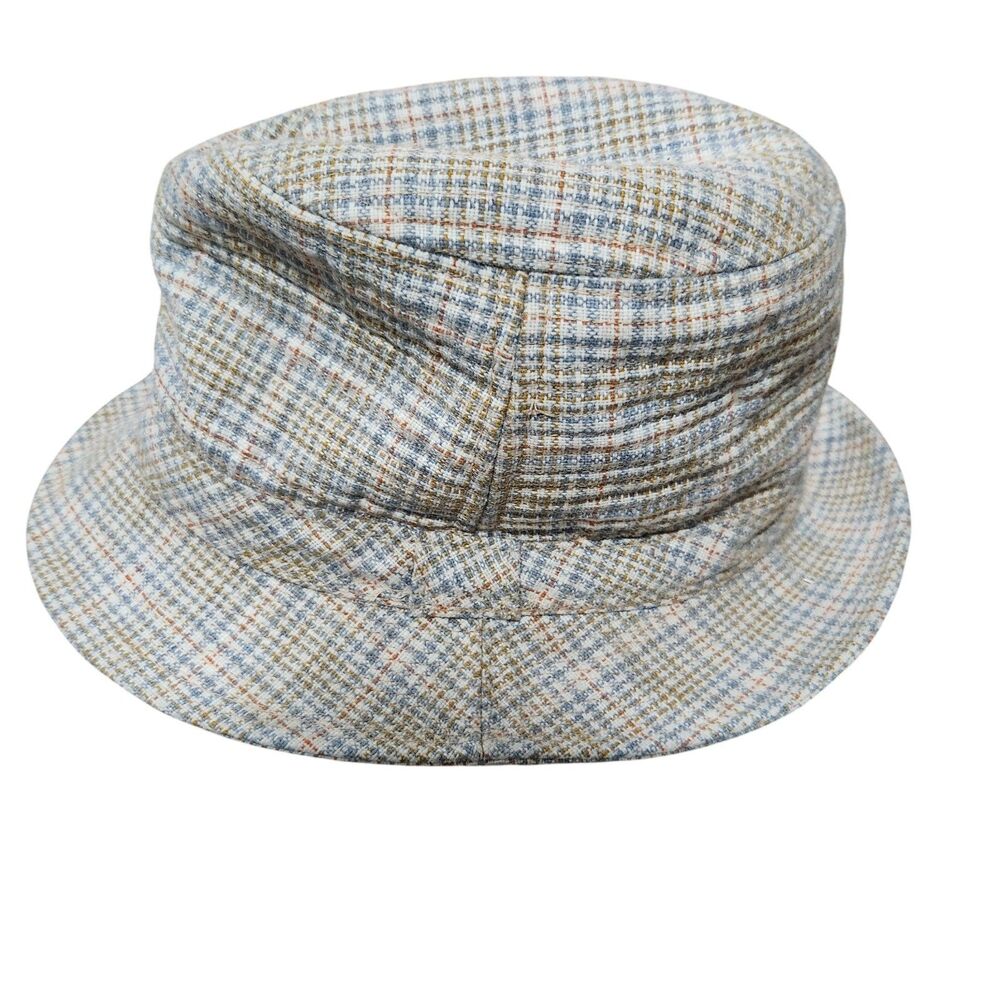 Stetson Vintage Union Made Fedora Plaid‎ Preppy Retro Mens SZ 7.5 Casual College